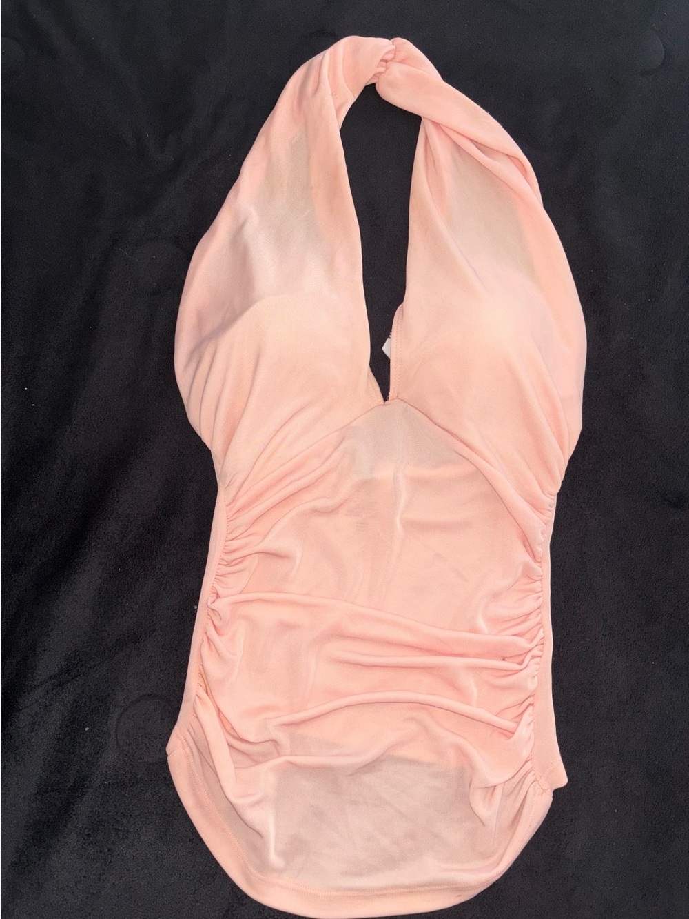 bebe Pink Twist Halter One-Piece Top